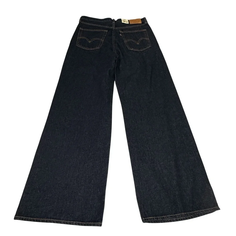 NWT Levi's Ribcage Wide Leg Jeans Super High Rise Blue Women's 29x32